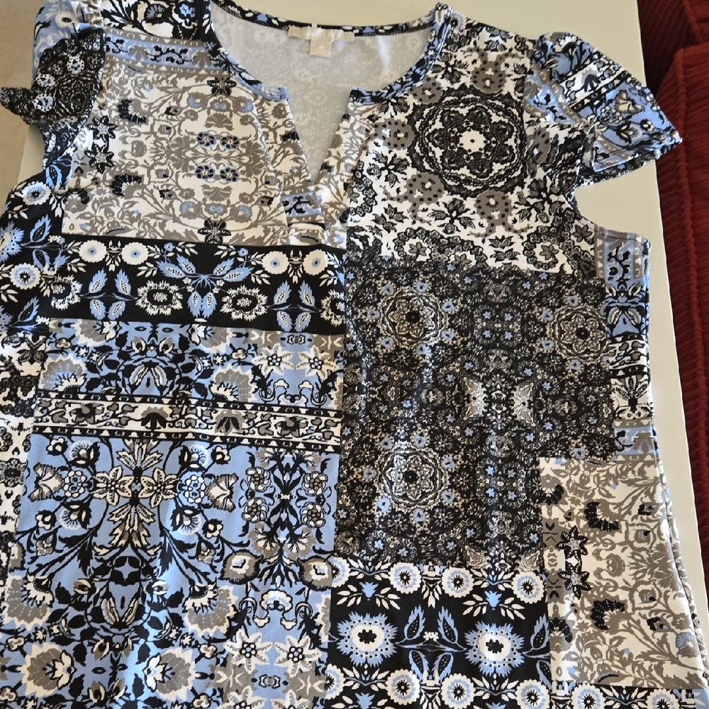 Sunny Leigh Black and White Floral Top